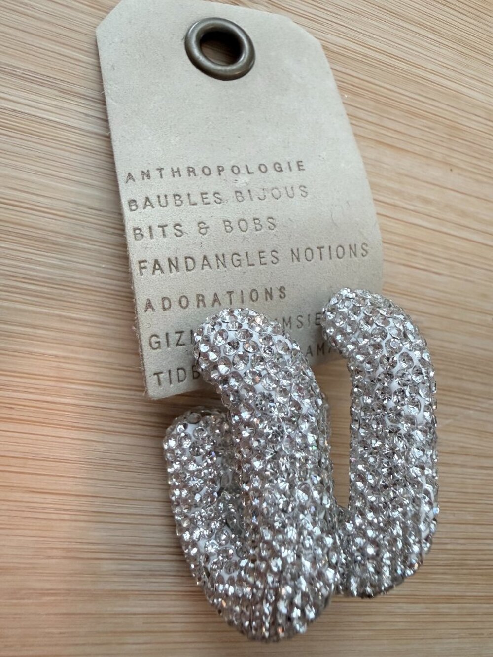Anthropologie: Oblong Pavé Hoop Earrings